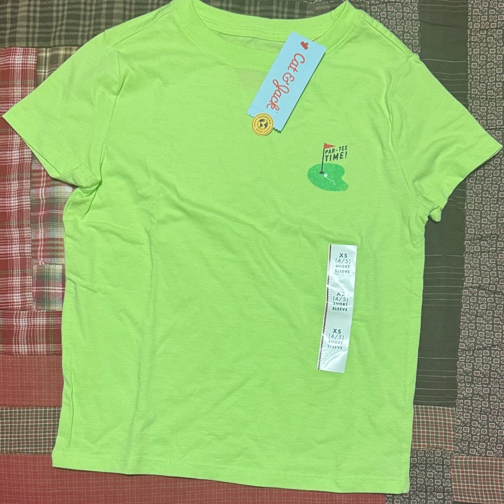 Cat & Jack Lime Green Kids Tee